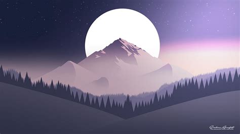 Download Wallpaper 3840x2160 Mountains Moon Forest Night Starry Sky