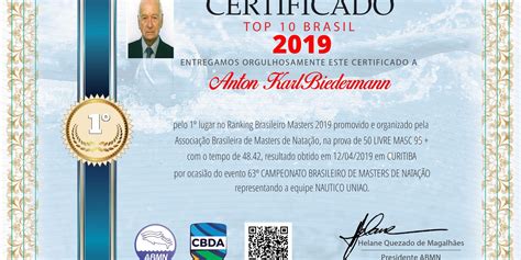 Abmn Lança O Certificado Oficial Digital Associação Brasileira De Masters De Natação