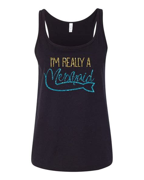 Im Really A Mermaid Tank Top Mermaid Workout Tank Relaxed Fit