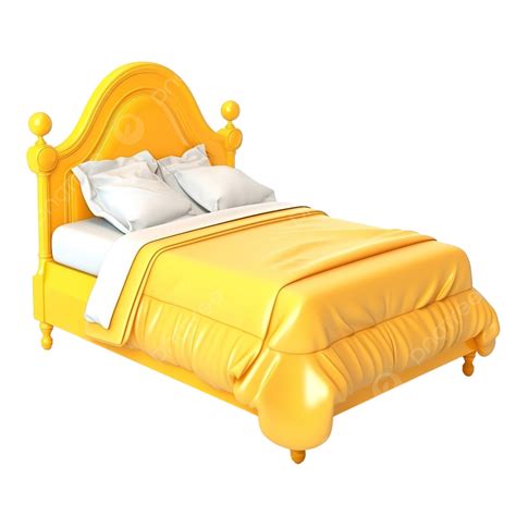 3d Cute Yellow Bed Bed 3d Pillow Png Transparent Image And Clipart