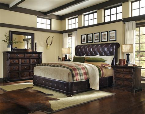 It has five roomy drawers that are perfect for stowing. Whiskey Oak Rustic Inspired Upholstered Bedroom Furniture ...