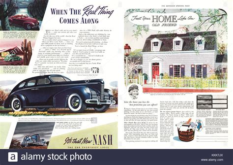 1939 Us Magazine Nash Cars Advert Stock Photo Alamy