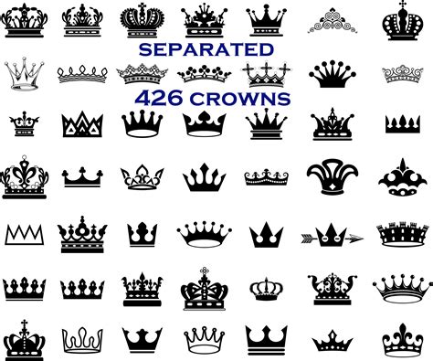 Beautiful King Crown Clipart Black And White Crowns Etsy Ireland