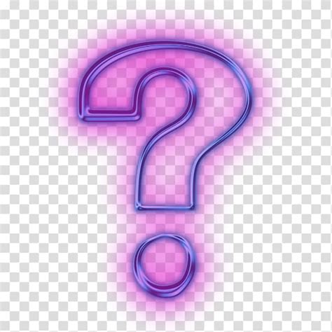 Neon Question Marks Clear Background