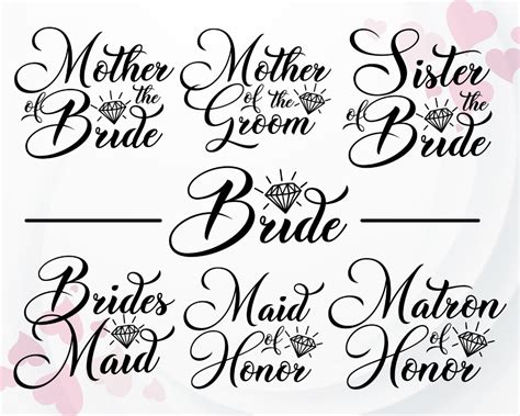 Mother Of The Bride Groom Svg Pack Bridal Cut File Wedding Cut Files Bride Svg Wedding Svg