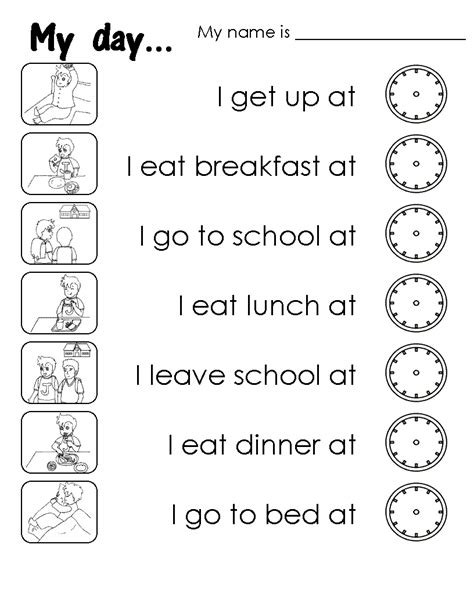 Daily Routine 1 English Activities For Kids Daily Routine Worksheet