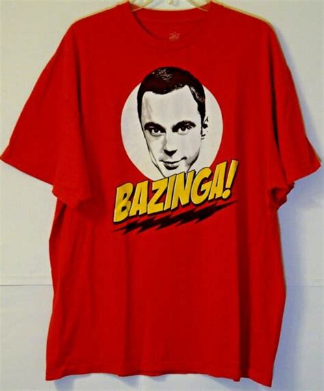 The Big Bang Theory™ Bazinga Sheldon T Shirt Size 2x Red 100 Cotton
