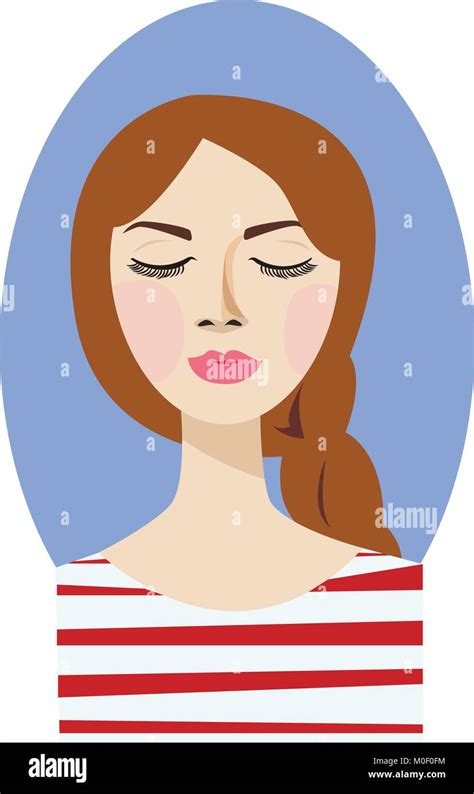 Woman Face Eyes Shut Stock Vector Images Alamy
