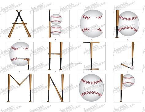 Baseball Font Baseball Letters Alphabet Sports Font Sports Etsy