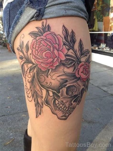 74 Superb Rose Tattoos On Thigh Tattoo Designs
