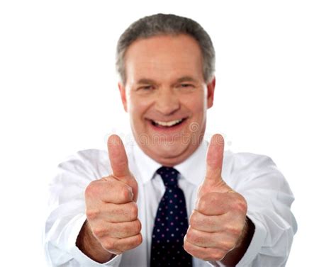 Happy Businessman Gesturing Double Thumbs Up Stock Image Image Of