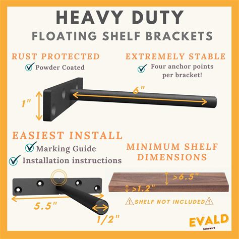 Buy Evald The Heavy Duty Floating Shelf Bracket Heavy Duty Floating