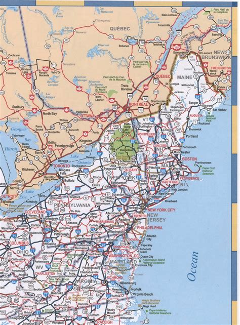 Printable New England Map