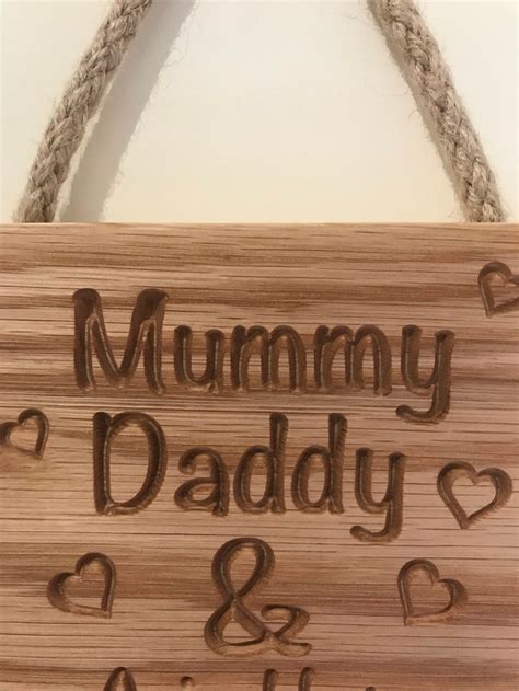 New Baby Sign Mummy Daddy And Baby Wall Decor Personalised Etsy