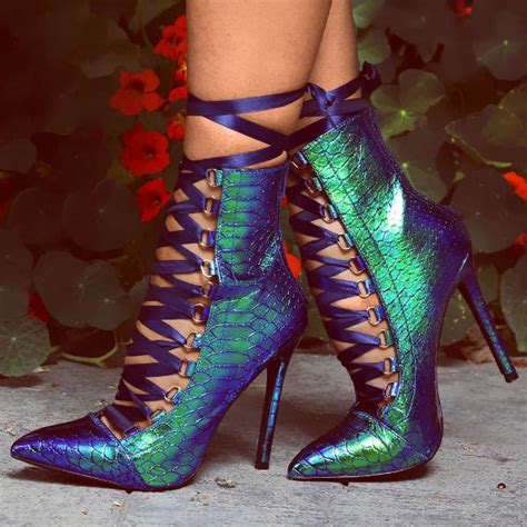 Mermaid Booties Pointy Toe Stiletto Heels Myshoebazar