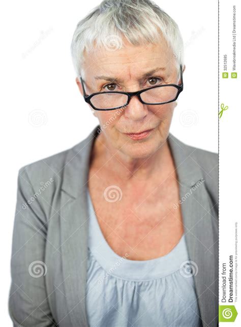 Mature Woman Wearing Glasses Stock Image Image Of