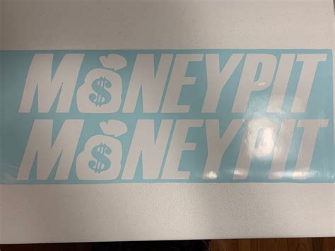 Money Pit Bannersticker Vinyl Decal Etsy