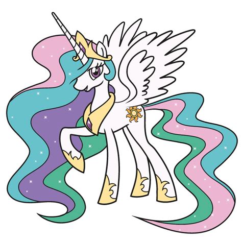 How To Draw Princess Celestia From My Little Pony Really Easy Drawing