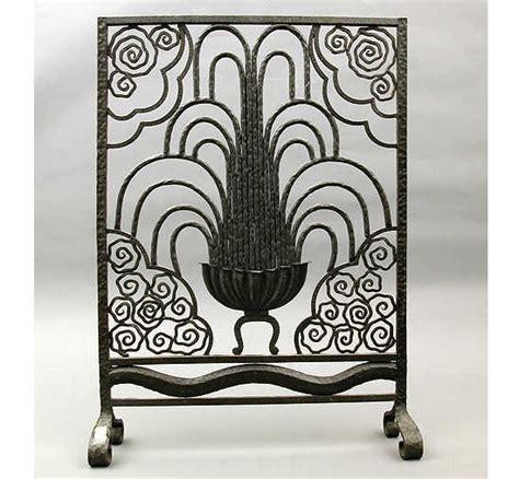 Noble Dispatch Archive Wrought Iron Art Deco Fireplace Screen Noble