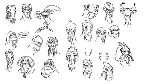 Alien Face Sketches Characters And Art Mass Effect Concept Art