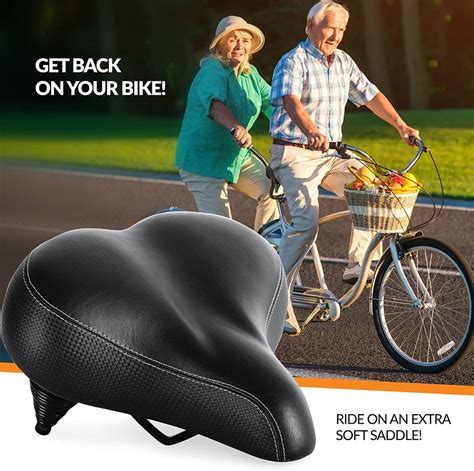 Bikeroo Most Comfortable Bike Seat For Seniors Extra Wide And Padde