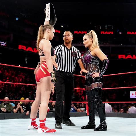 Photos Rousey And Natalya Wow The Wwe Universe With Edge Of Your Seat Title Fight Raw Women S