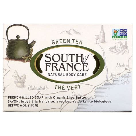 South Of France Green Tea French Milled Bar Soap With Organic Shea