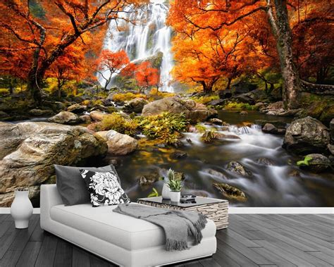 Beibehang Custom Wallpaper Autumn Scenery Tv Background