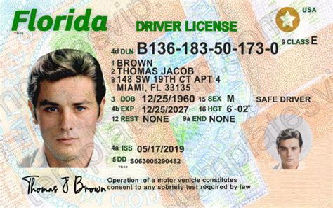 Florida Fl New Drivers License Psd Template Download 2021