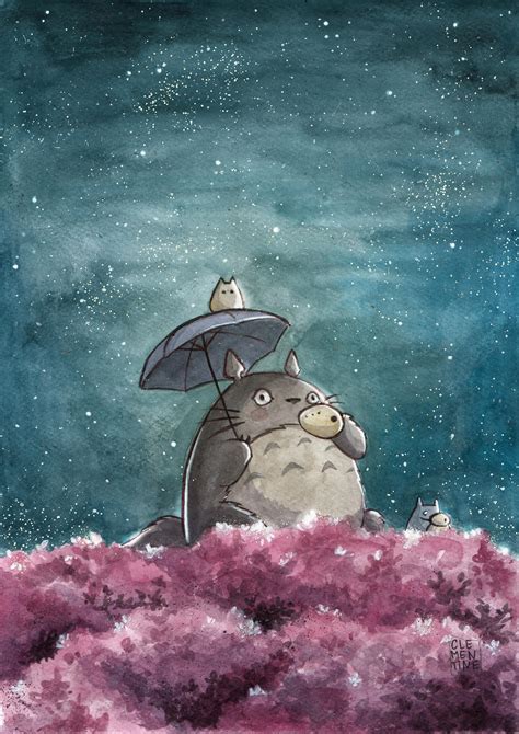 Totoro Illustration Watercolour Rwatercolor