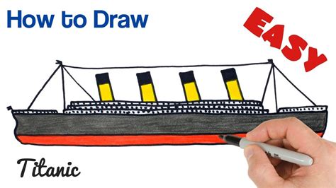 How to Draw Titanic Easy Step by Step Art Tutorial - YouTube