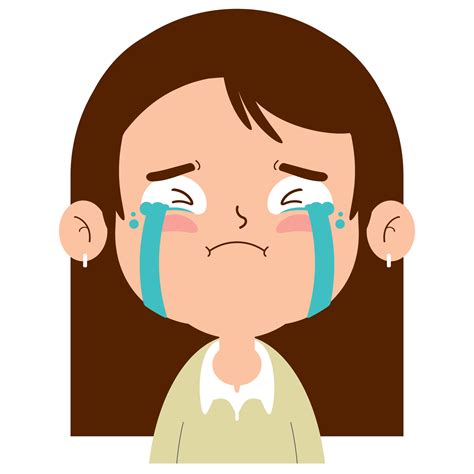 Girl Crying Face Cartoon Cute Png