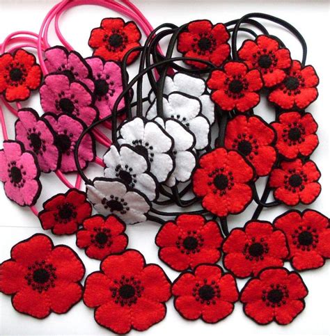 Poppies Pdf Pattern Easy Felt Flower Sewing Tutorial And Etsy In 2021