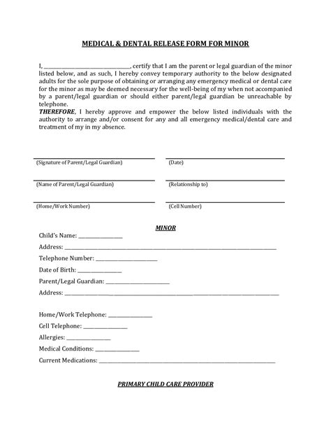Free Medical Consent Form Template Of Best S Of Printable Medical Vrogue