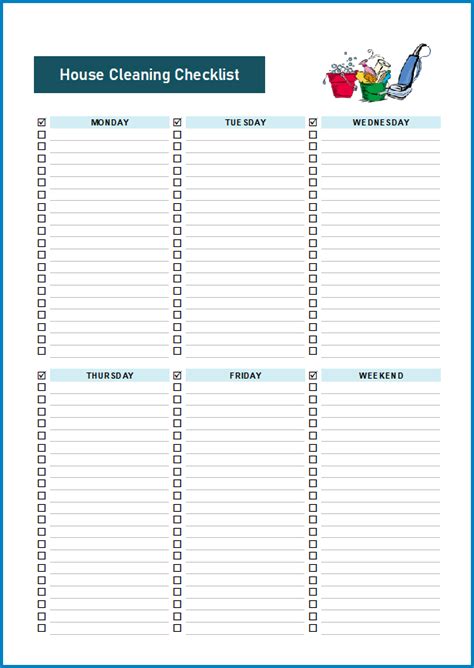 Free Printable Cleaning Checklist Template