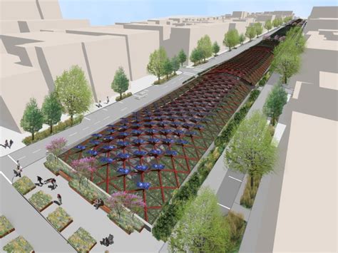 Solar Powered Garden Canopy Proposed For New Yorks Bqe Inhabitat