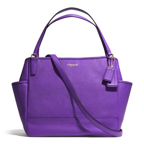 Lyst Coach Baby Bag Tote In Saffiano Leather In Purple