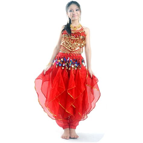 8 Color New Belly Dance Costume Set Bra Top And Tribal Gold Wavy Harem Pants Skirt Ebay