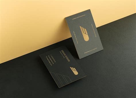 Free Textured Gold Foil Business Card Mockup Psd Good Mockups