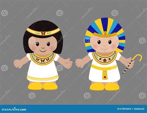 Faraón Y Cleopatra En Ropa Egipcia Antigua Stock De Ilustración Ilustración De Muchacho
