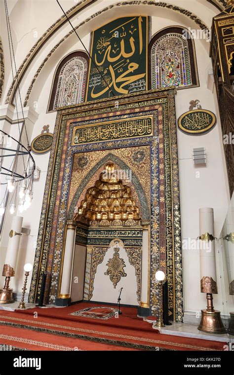 Inside Of Grand Mosque Of Bursa Mosque Was Built In 1399 And Has 20