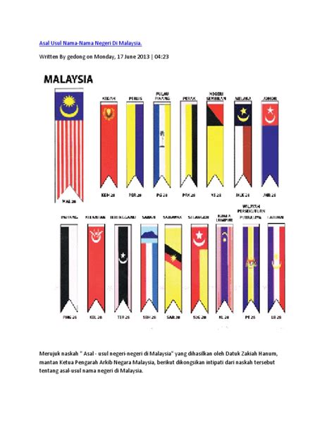 Negeri sembilan kemudiannya menyerahkan klang kepada selangor, ulu pahang dan jelai kepada pahang dan segamat kepada johor. Asal Usul Nama Negeri Dalam Malaysia