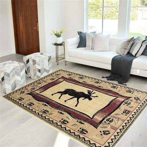 Handcraft Rugs Cabin Rug Lodge Cabin Nature And Animals Area Rug