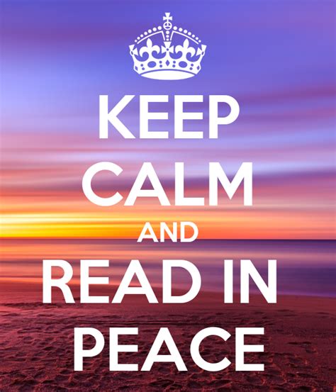 Keep Calm And Read In Peace Poster Cate Keep Calm O Matic
