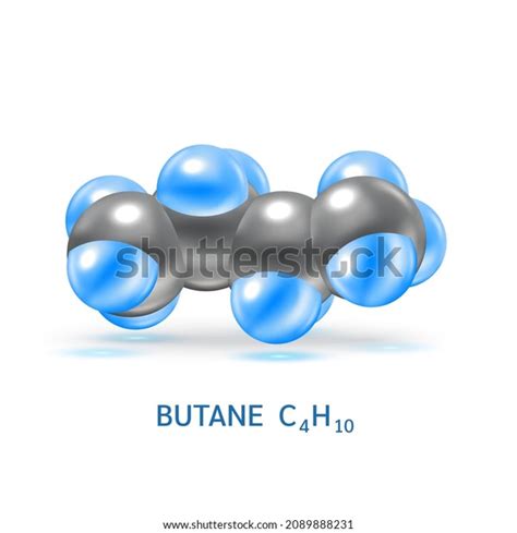 Butane Gas C4h10 Molecule Models Physical Stock Vector Royalty Free