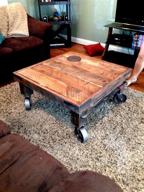 Hand Made Industrial Feel Reclaimed Wood Coffee Table By Mark Alan