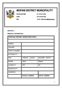 Mopani District Municipality Bursary Application Form Bursaries South Africa