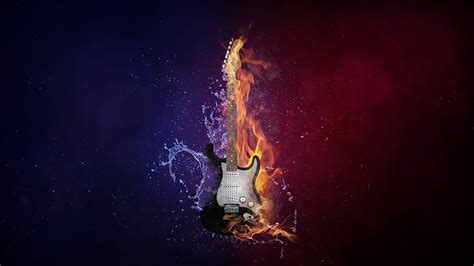 1080x2340px Free Download Hd Wallpaper 5k Guitar Fire Water