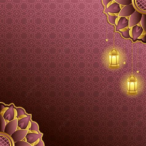 Ramadhan Background Latar Belakang Kosong Idul Fitri Dengan Dekorasi Lampu Lentera Dan Mandala