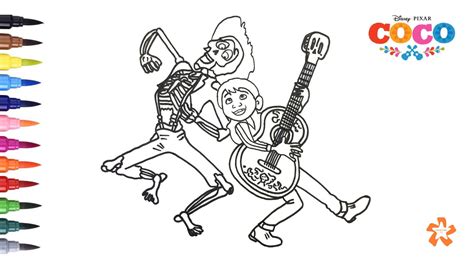 Coco Guitar Coloring Page Printable Coco Coloring Pages Sheet Free
